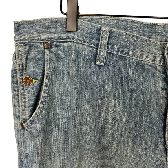 Levi’s LONG Limited Edition Wide Leg Rolled Hem Medium Wash 100% Cotton Jeans - Picture 5 of 12